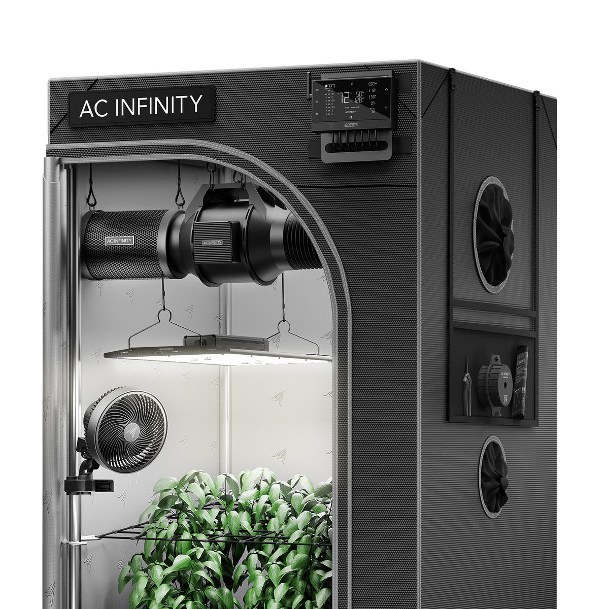 AI Grow Tent System 2x2, Integrated Controls with Dynamic AI, 1-Plant Kit