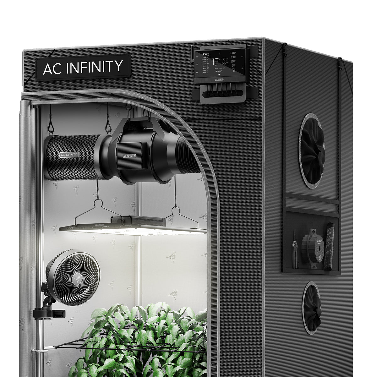 AI Grow Tent System 2x4, Integrated Controls with Dynamic AI, 2-Plant Kit