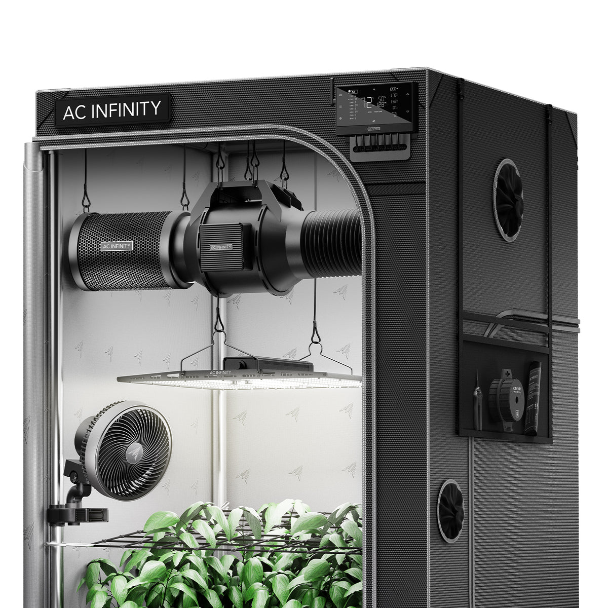 AI Grow Tent System 3x3, Integrated Controls with Dynamic AI, 3-Plant Kit