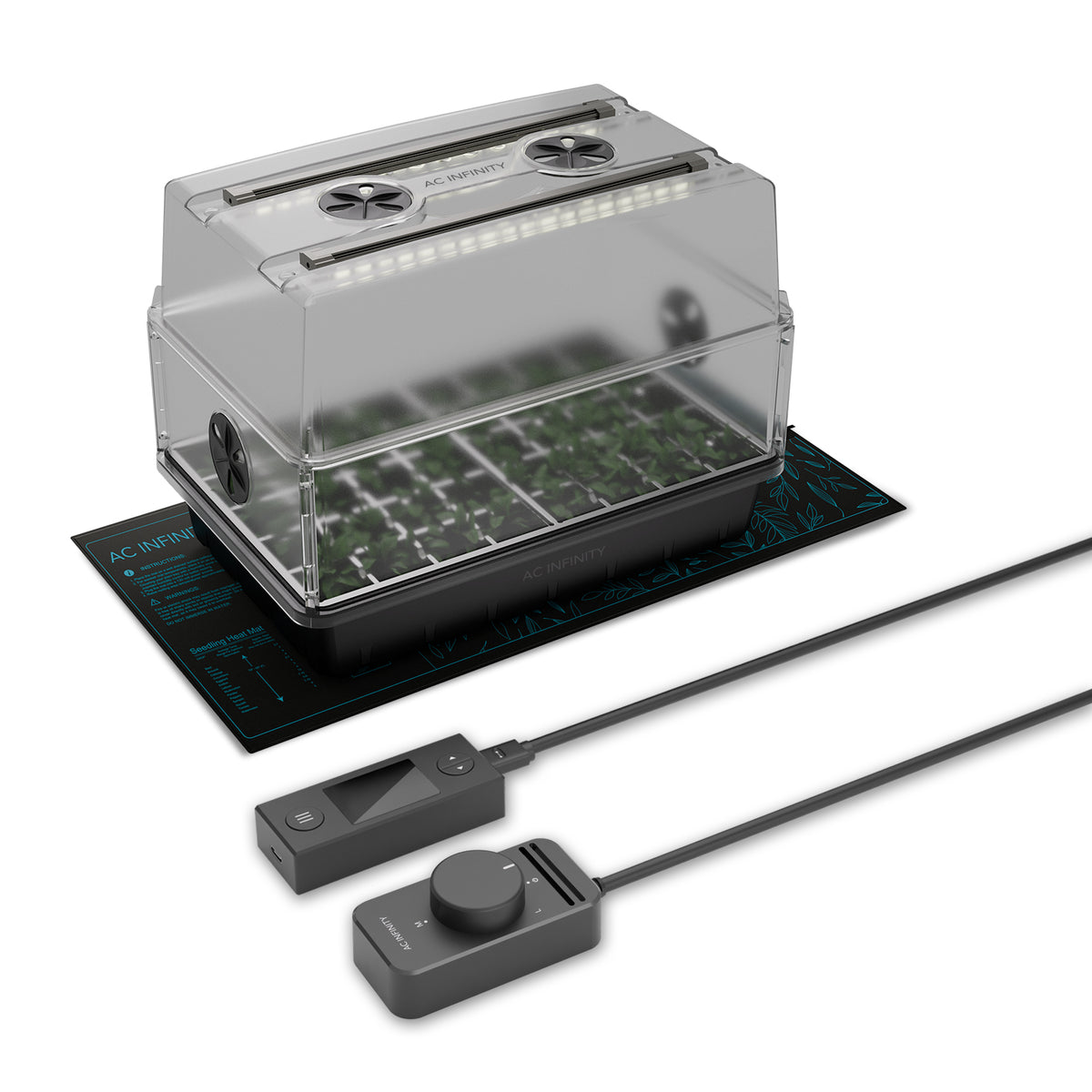 Heavy-Duty Humidity Dome 5x8 Kit with LED Lighting and Heating Mat