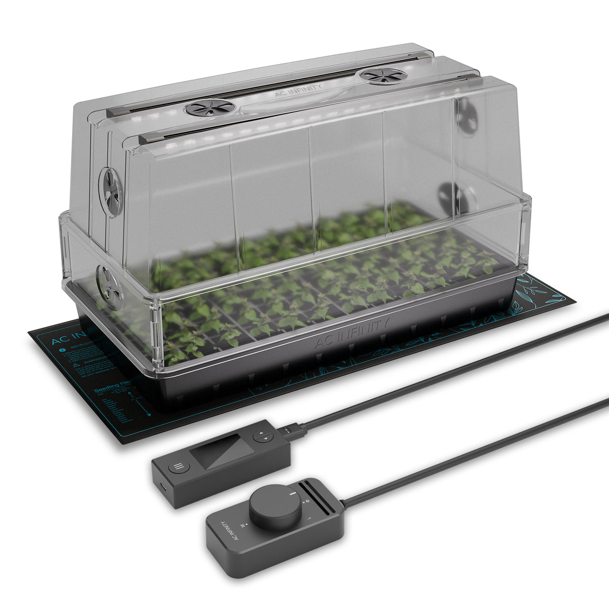 Heavy-Duty Humidity Dome 6x12 Kit with LED Lighting and Heating Mat