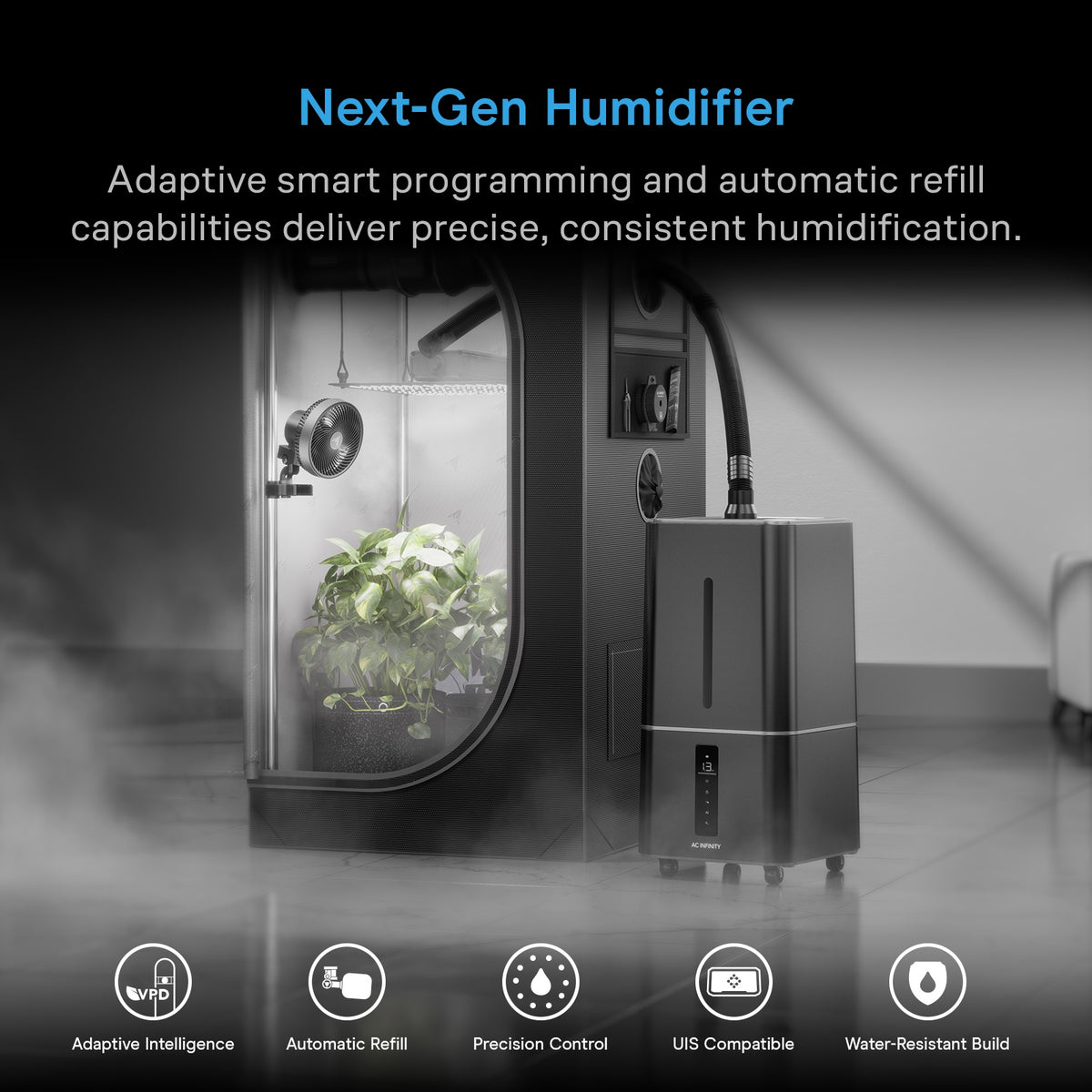 CLOUDFORGE T7, Plant Humidifier, 15L w/ Auto-Fill Valve & VPD Humidity Controls