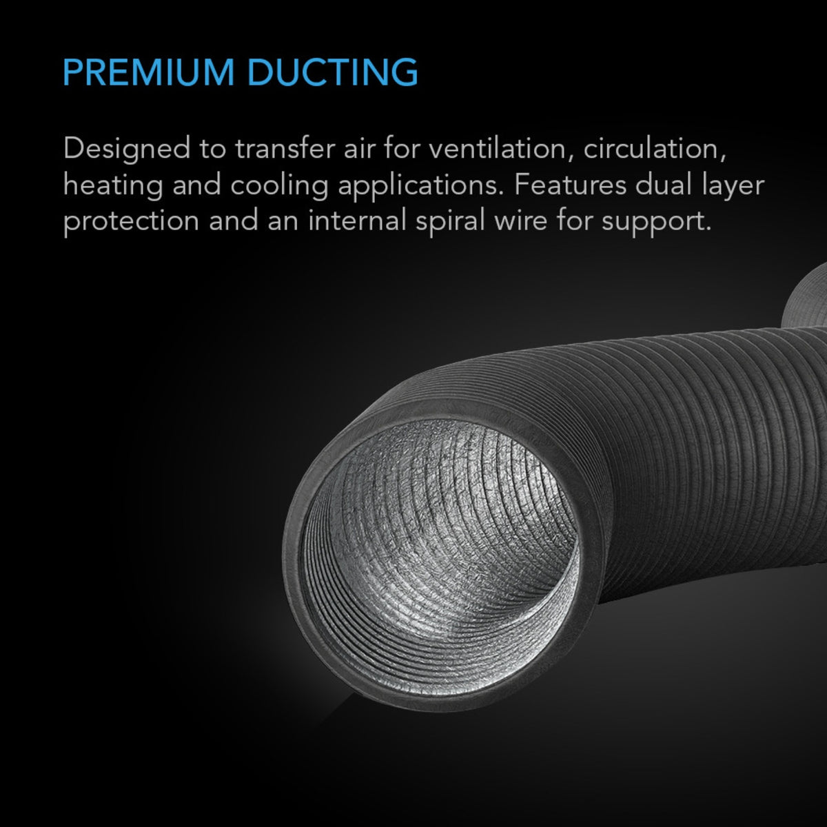Flexible Ducting 6", Durable Four-Layer Aluminum 25' Long