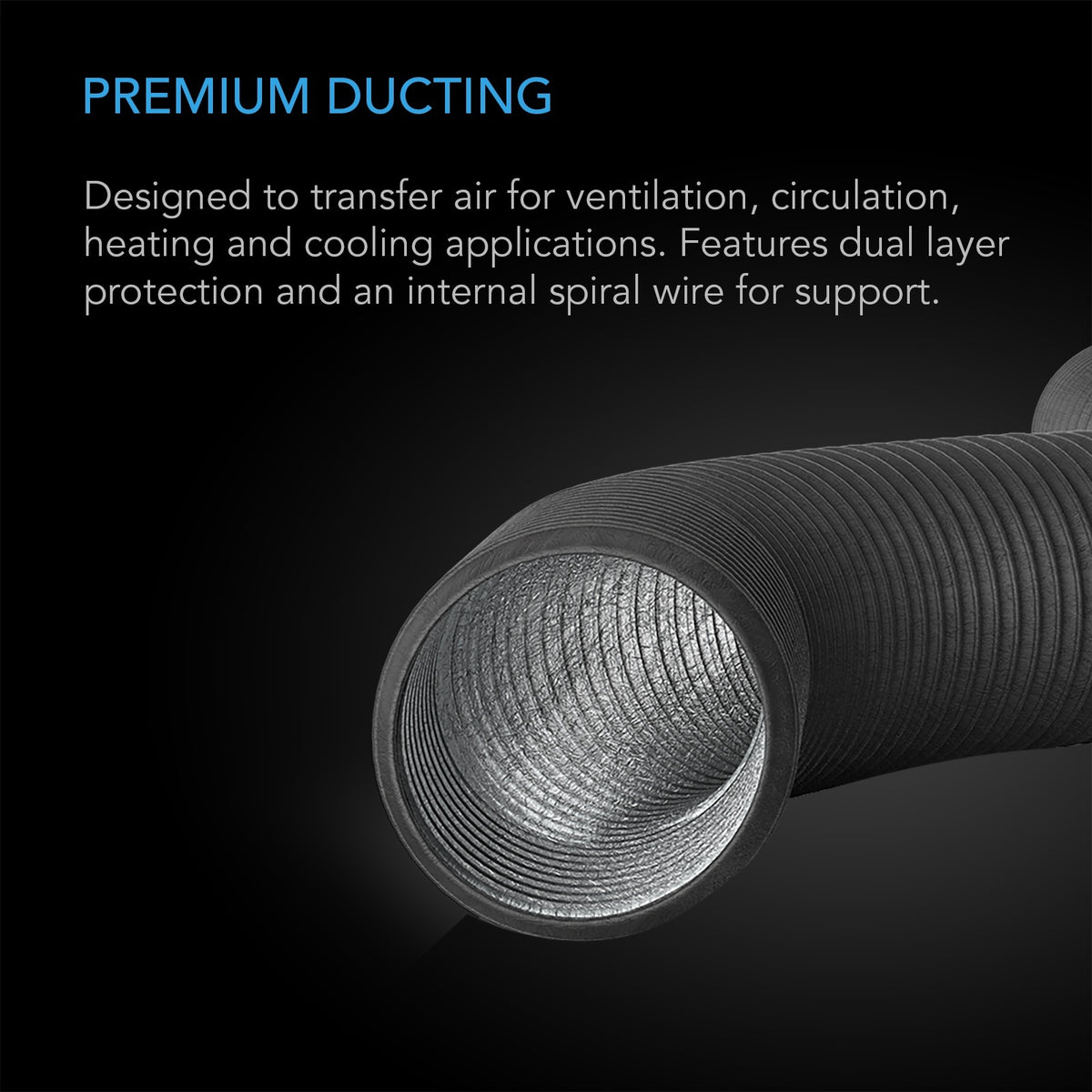 Flexible Ducting 8", Durable Four-Layer Aluminum 25' Long