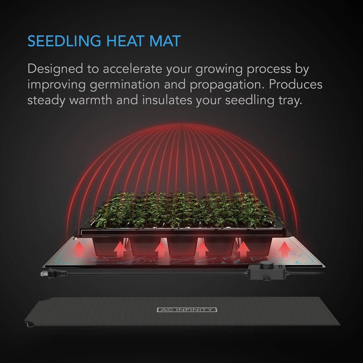 SUNCORE S3, Seedling Heat Mat with Heat Controller, IP-67 Waterproof, 10" x 20.75"