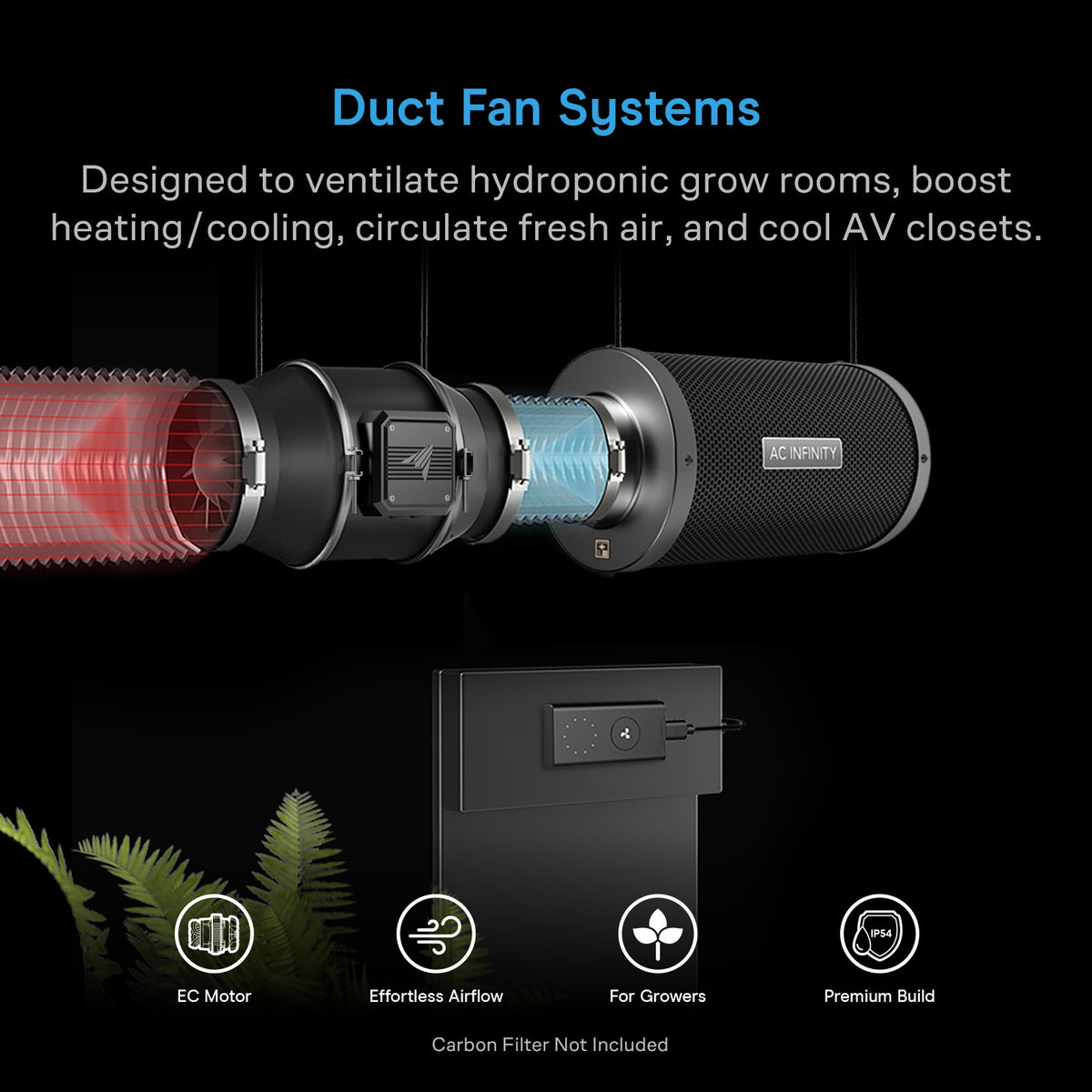 CLOUDLINE S8, Quiet Inline Fan 8" with Speed Controller