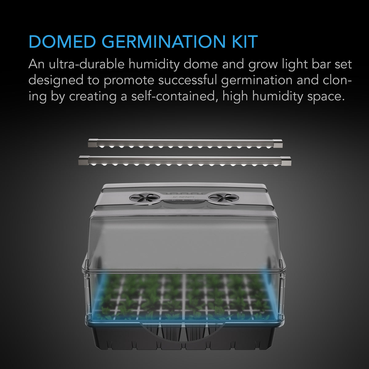 Heavy-Duty Humidity Dome 5x8 Kit with LED Lighting