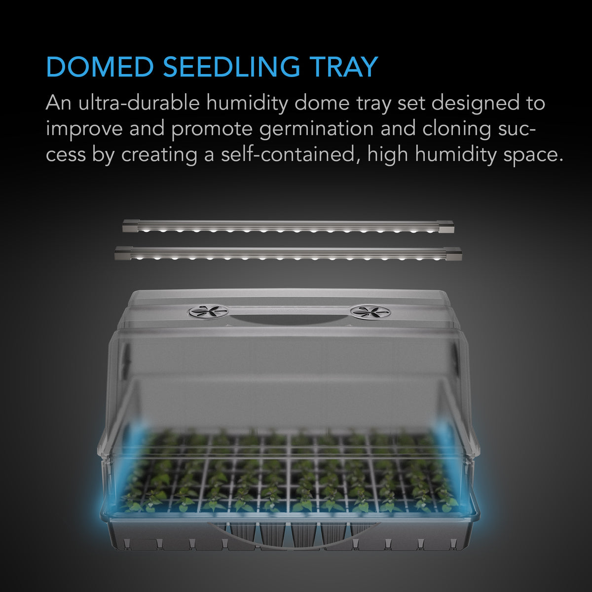 Heavy-Duty Humidity Dome 6x12 Kit with LED Lighting