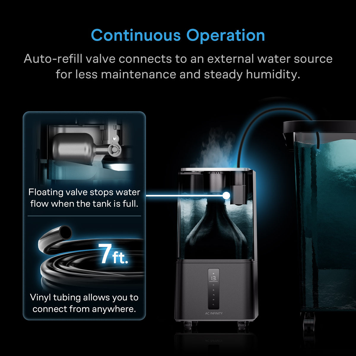 CLOUDFORGE T7, Plant Humidifier, 15L w/ Auto-Fill Valve & VPD Humidity Controls