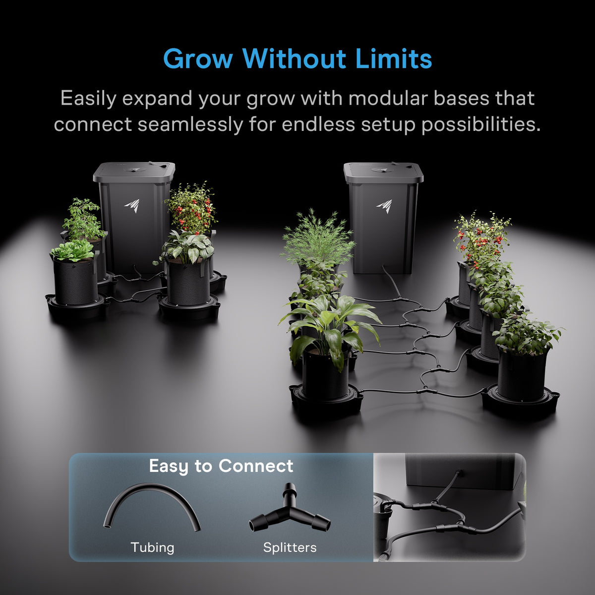 Self-Watering System, 4-Pot Kit,  w/ 13 Gallon Portable Reservoir