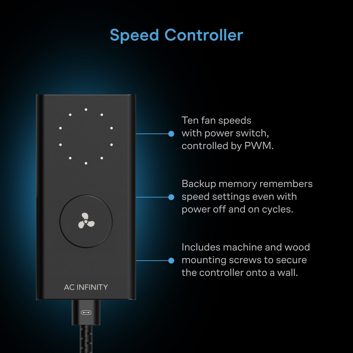 CLOUDLINE S8, Quiet Inline Fan 8" with Speed Controller