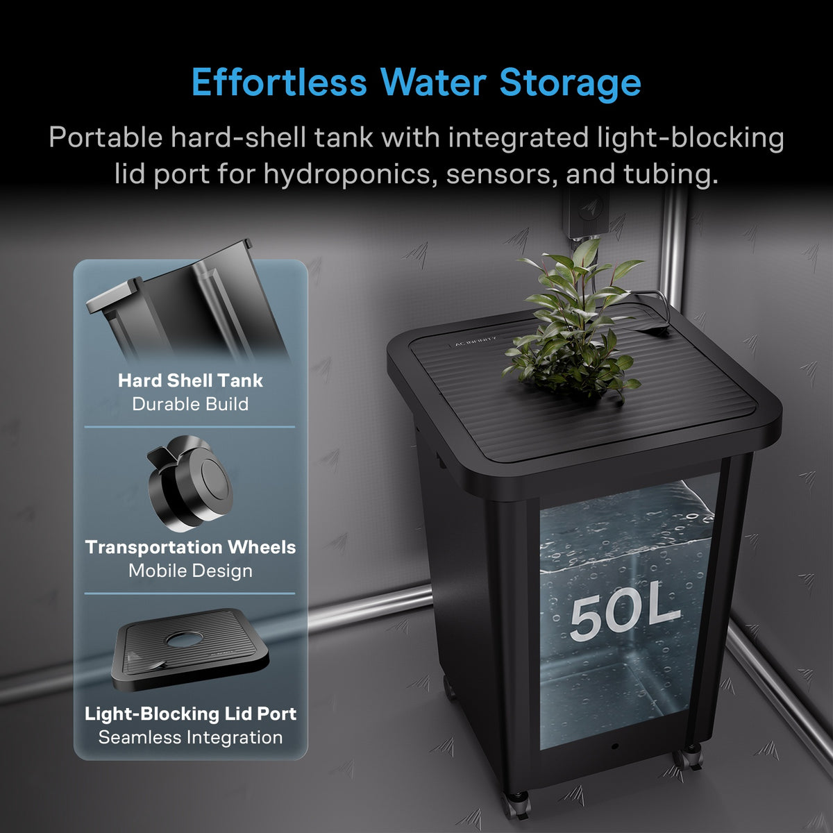 Self-Watering System, 4-Pot Kit,  w/ 13 Gallon Portable Reservoir