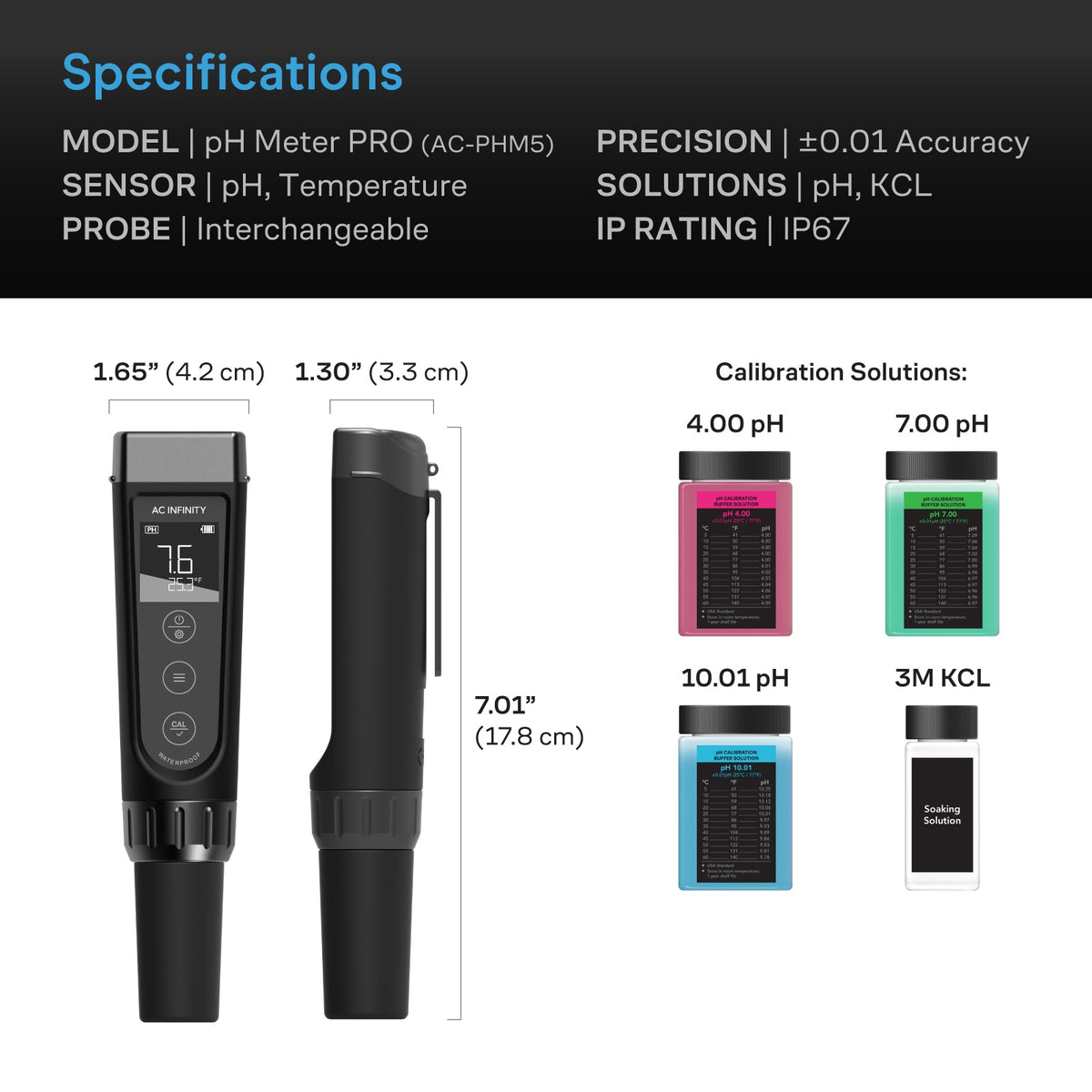 pH Meter PRO Kit, Interchangeable Probe