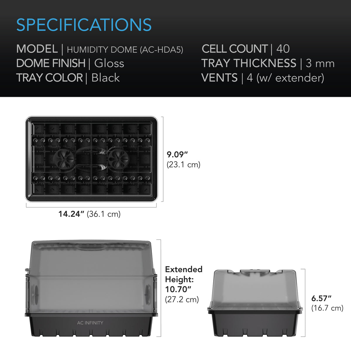 Heavy-Duty Humidity Dome 5x8, Includes Height Extension Kit