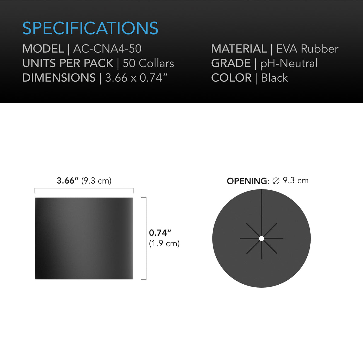 Clone Collars 4", Disc Inserts with 8-Spoke Design, 50-Pack